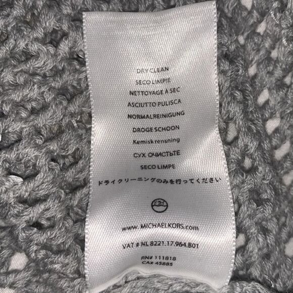 Michael Kors Gray Open Knit Tank Top With Sequins S Lightweight Cotton Womens - Picture 4 of 8